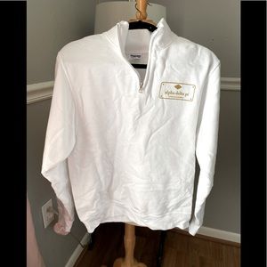 ADPI 1/4 Zip white, navy, gold